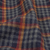 Gray, Red and Mustard Plaid Cotton and Polyester Flannel - Detail | Mood Fabrics