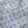 Red and Blue Flowers and Dots Cotton and Polyester Shirting with Distressed Foil Topcoat - Detail | Mood Fabrics