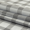 Black and Gray Glen Plaid Twill Cotton Shirting - Folded | Mood Fabrics
