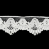 White Chandeliers Scalloped Stretch Lace Trim - 1.25" - Detail | Mood Fabrics