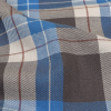 Blue, Moonscape and White Plaid Cotton Twill - Detail | Mood Fabrics