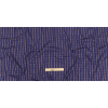 Blueprint and Brown Plaid Cotton Shirting with Satin-Faced Stripes - Full | Mood Fabrics