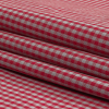 Red and Gray Checked Cotton and Polyester Shirting - Folded | Mood Fabrics