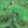 Mood Exclusive Greenbriar Vines Victorious Metallic Pinstriped Viscose Dobby - Detail | Mood Fabrics