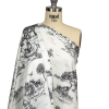 Black and White Classic Toile de Jouy Mercerized Organic Egyptian Cotton Shirting - Spiral | Mood Fabrics
