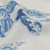 Cobalt and White Classic Toile de Jouy Viscose Batiste - Detail | Mood Fabrics