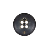 Antique Black Knotted Leather-Look 4-Hole Plastic Button - 32L/20mm - Detail | Mood Fabrics