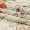 Peach, Red and White Floral Stretch Linen and Rayon Woven - Folded | Mood Fabrics