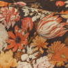 Red, Orange and Dark Brown Bouquets Stretch Linen and Rayon Woven - Detail | Mood Fabrics