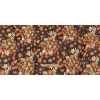 Red, Orange and Dark Brown Bouquets Stretch Linen and Rayon Woven - Full | Mood Fabrics
