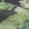 Green and Navy Succulent Leaves Medium Weight Linen Woven - Detail | Mood Fabrics