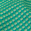 Teal and Lime Geometric Medium Weight Linen Woven - Detail | Mood Fabrics