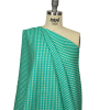 Teal and Lime Geometric Medium Weight Linen Woven - Spiral | Mood Fabrics
