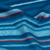 Blue and Red Striped Cotton and Rayon Jersey - Detail | Mood Fabrics