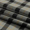 Gray, Black and Bright Gold Plaid Lightweight Cotton Twill - Folded | Mood Fabrics