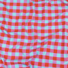 Red Orange and Aqua Checks UV Protective Compression Swimwear Tricot with Aloe Vera Microcapsules | Mood Fabrics