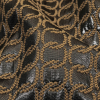 Tan and Metallic Black Chain Links Brocade - Detail | Mood Fabrics