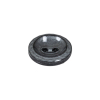 Cool Gray and Black Enamel-Look 2-Hole Plastic Dish Button - 30L/19mm - Folded | Mood Fabrics