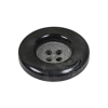 Charcoal Chunky Rolled Rim 4-Hole Plastic Button - 42L/27mm - Folded | Mood Fabrics