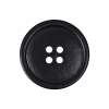 Italian Baritone Blue Low Convex 4-Hole Leather Button - 40L/25.5mm | Mood Fabrics