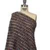Tan, Navy and Fuchsia Striped Boucle Chunky Wool Sweater Knit - Spiral | Mood Fabrics