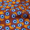 Blue and Brown Bouncing Evil Eye Caye UV Protective Compression Swimwear Tricot with Aloe Vera Microcapsules - Detail | Mood Fabrics