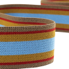 Blue, Cumin and Red Striped Elastic Trim - 1.25 - Detail | Mood Fabrics