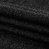 Black and Metallic Silver Striated Fuzzy Blended Wool Twill - Folded | Mood Fabrics