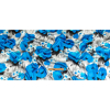 Mood Exclusive Italian Blue, Gray and White Wild Roses Silk Charmeuse - Full | Mood Fabrics