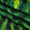 Mood Exclusive Italian Green and Black Feathered Chevrons Silk Charmeuse Panel - Folded | Mood Fabrics