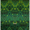 Mood Exclusive Italian Green and Black Feathered Chevrons Silk Charmeuse Panel - Full | Mood Fabrics