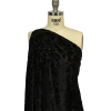 Famous NYC Designer Black Floral Burnout Stretch Polyester Velour - Spiral | Mood Fabrics
