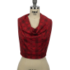 Red and Black Snowflake Plaid Brushed Stretch Polyester Sweater Knit - Spiral | Mood Fabrics