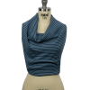 Blue and White Striped Cotton 1x1 Rib Knit - Spiral | Mood Fabrics