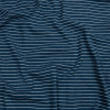 Blue and White Striped Cotton 1x1 Rib Knit | Mood Fabrics