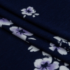 Navy, White and Lilac Floral Stretch Rayon Jersey - Folded | Mood Fabrics