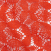 Famous Australian Designer Hot Coral Geometric Floral Cotton and Nylon Crochet Lace - Detail | Mood Fabrics