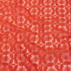 Famous Australian Designer Hot Coral Geometric Floral Cotton and Nylon Crochet Lace | Mood Fabrics