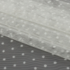 Famous Australian Designer Ivory Flocked Dots Polyester Mesh - Folded | Mood Fabrics