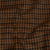 Thom Browne Tan, Russet and Black Plaid Blended Wool Brushed Twill Double Cloth Coating | Mood Fabrics