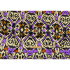 Italian Black, Purple and Orange Ikat Spots Silk Charmeuse - Full | Mood Fabrics