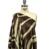 Italian Brown and Beige Oversized Leaves Silk Charmeuse - Spiral | Mood Fabrics