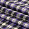 Balenciaga Italian Violet Indigo, Anthracite and Crystal Gray Plaid Brushed Cotton Twill - Folded | Mood Fabrics