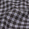 Balenciaga Italian Phantom, Gray and Blue Checked Lightweight Cotton Flannel - Detail | Mood Fabrics