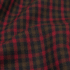 Balenciaga Italian Dark Olive, Rhubarb and Navy Checked Heavyweight Wool Twill - Detail | Mood Fabrics