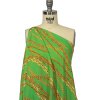 Balenciaga Italian Lime Green and Gold Chains Polyester Crepe - Spiral | Mood Fabrics