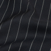 Balenciaga British Midnight Navy and Light Gray Pinstriped Super 180 Virgin Wool and Cashmere Twill Suiting - Detail | Mood Fabrics