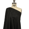 Balenciaga Italian Black and Dusty Yellow Stripes Viscose and Cupro Twill Suiting - Spiral | Mood Fabrics