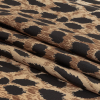 Balenciaga Italian Brown and Black Bean Leopard Print Polyester Outerwear Woven - Folded | Mood Fabrics