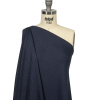 Balenciaga Italian Navy Lustrous Viscose and Polyester 2x2 Rib Knit - Spiral | Mood Fabrics